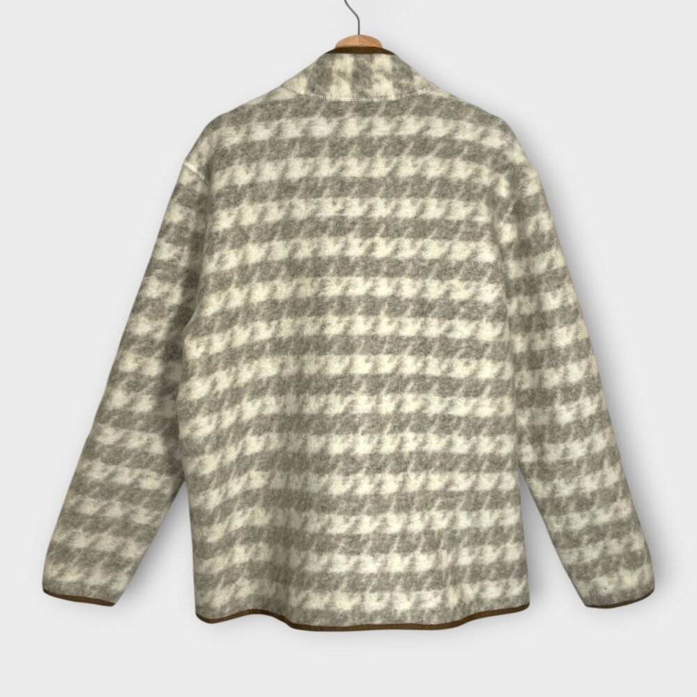 BONOBOS Italian Wool Fleece Jacket Mens LARGE Lightweight Houndstooth - Picture 2 of 10
